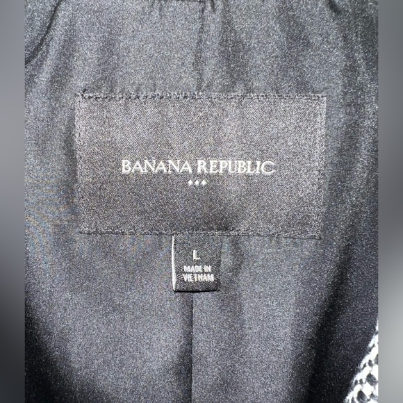 Banana Republic Black White Tweed Women’s jacket  Blazer Vest business office L - Picture 3 of 3